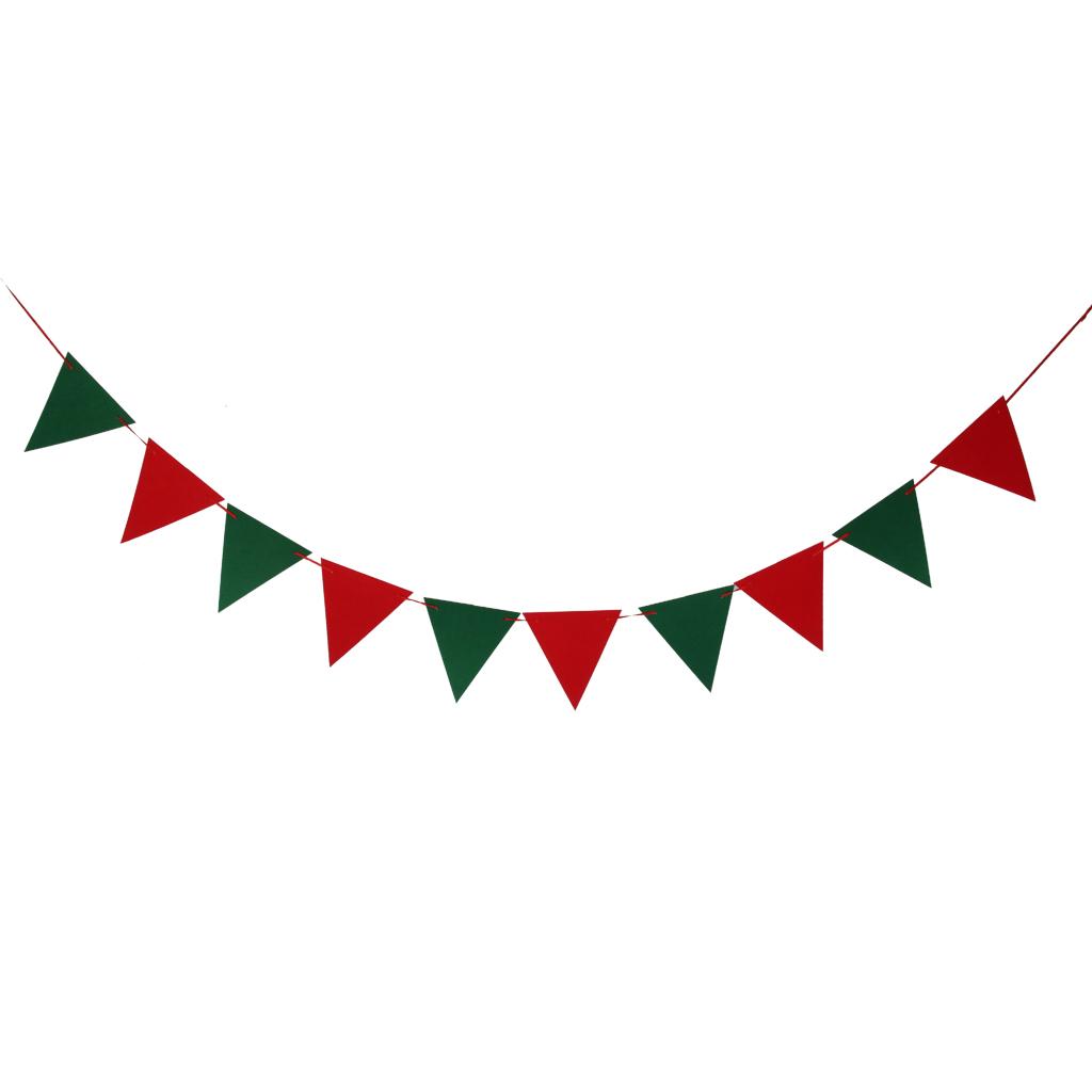 10pcs Triangle Flag Garland Banner Party Christmas Xmas Decoration