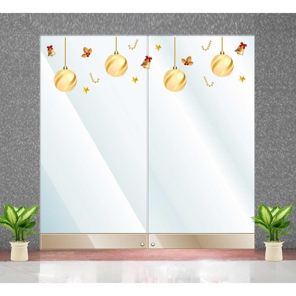 Quả châu trắng vàng trang trí giáng sinh