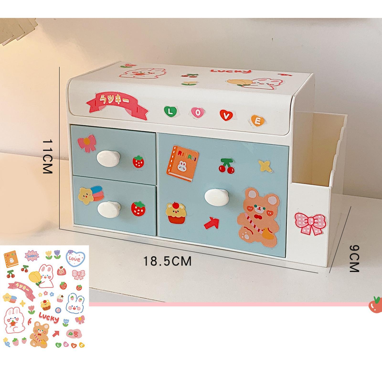 Cosmetic Storage Box Display Case with Drawer Makeup Brush Holder Makeup Organizer for Countertop