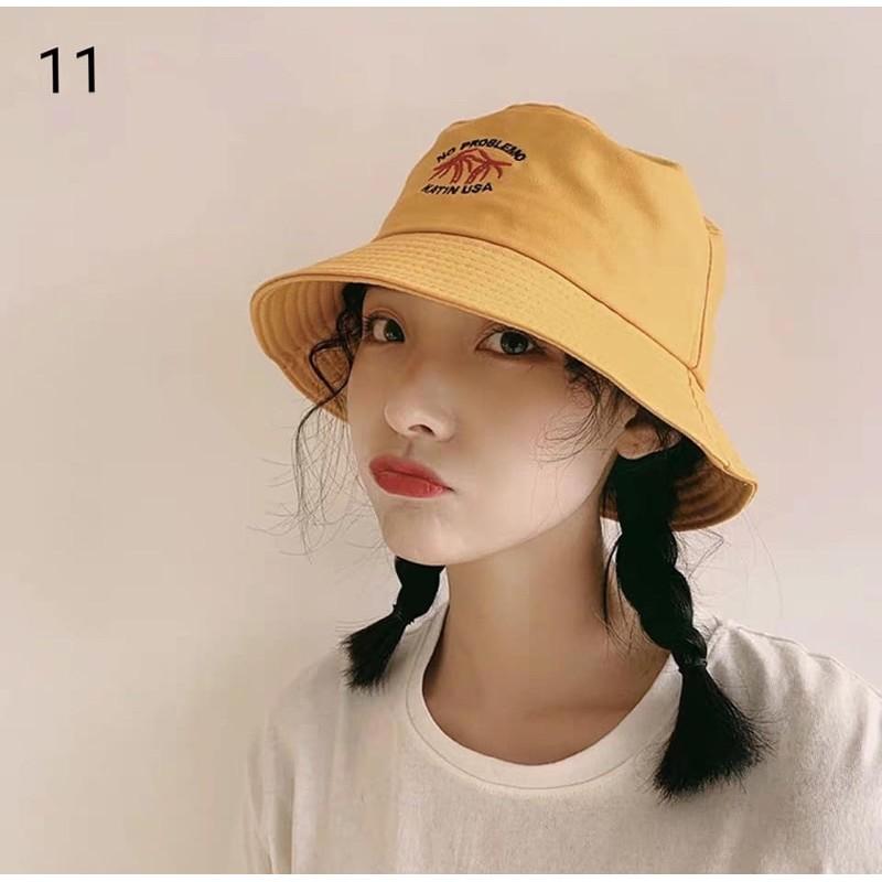 NÓN MŨ BUCKET ULZZANG MẢUKO THÊU CHỮ - CAMCAMVINTAGE