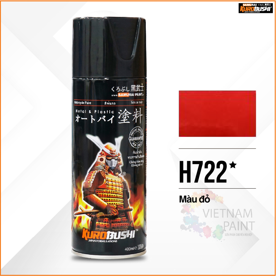 Sơn xịt Samurai Kurobushi - MÀU ĐỎ  H722 (400ml)