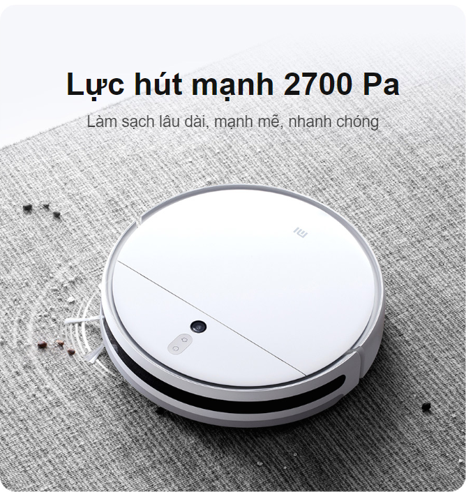 Robot hút bụi Xiaomi Vacuum Mop 2 10.000 lần rung/phút, lau nhà nhanh sạch vượt trội - Hàng chính hãng