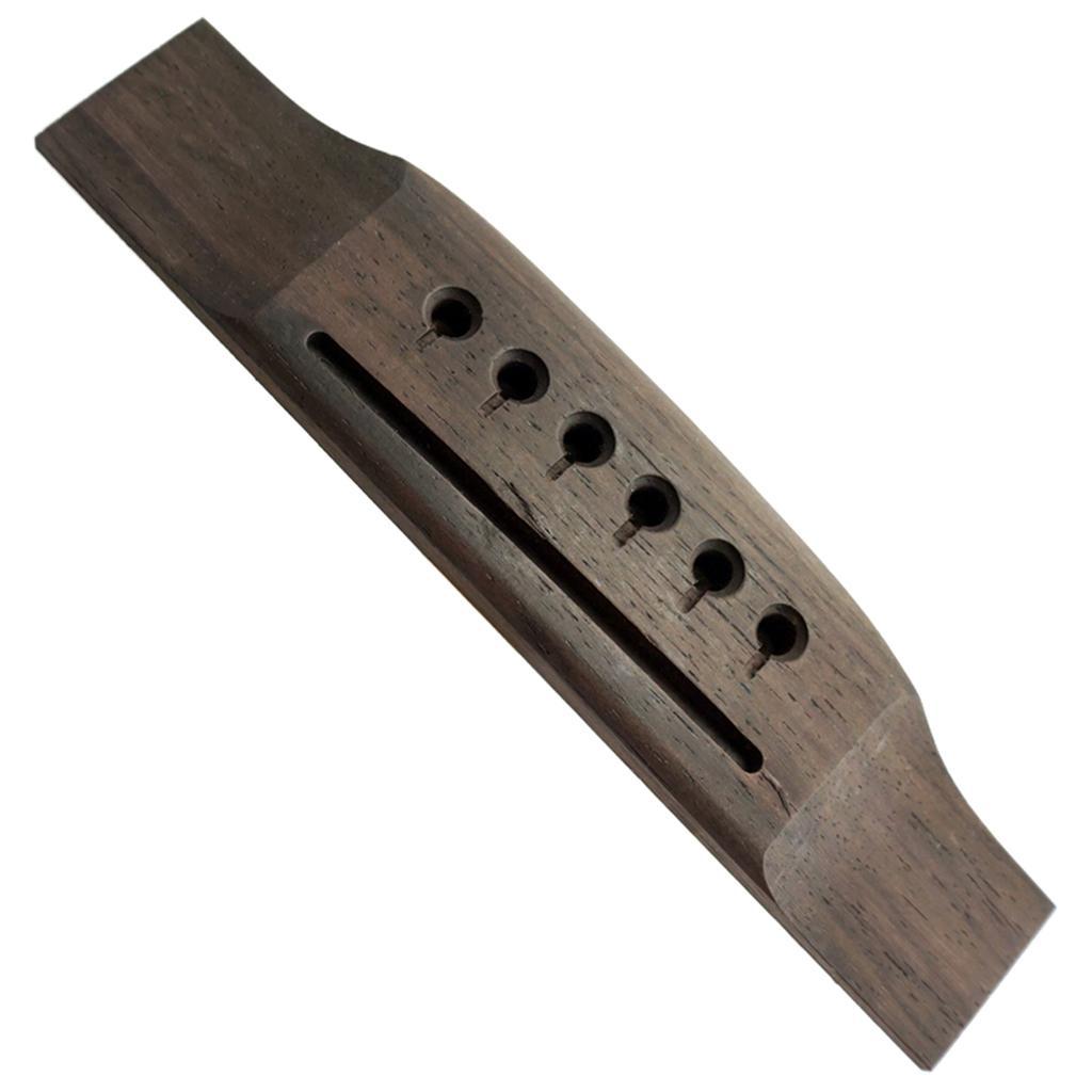 6 String Rosewood Guitar Bridge with Bone Bridge Pins Saddle Nut Tuning Pegs