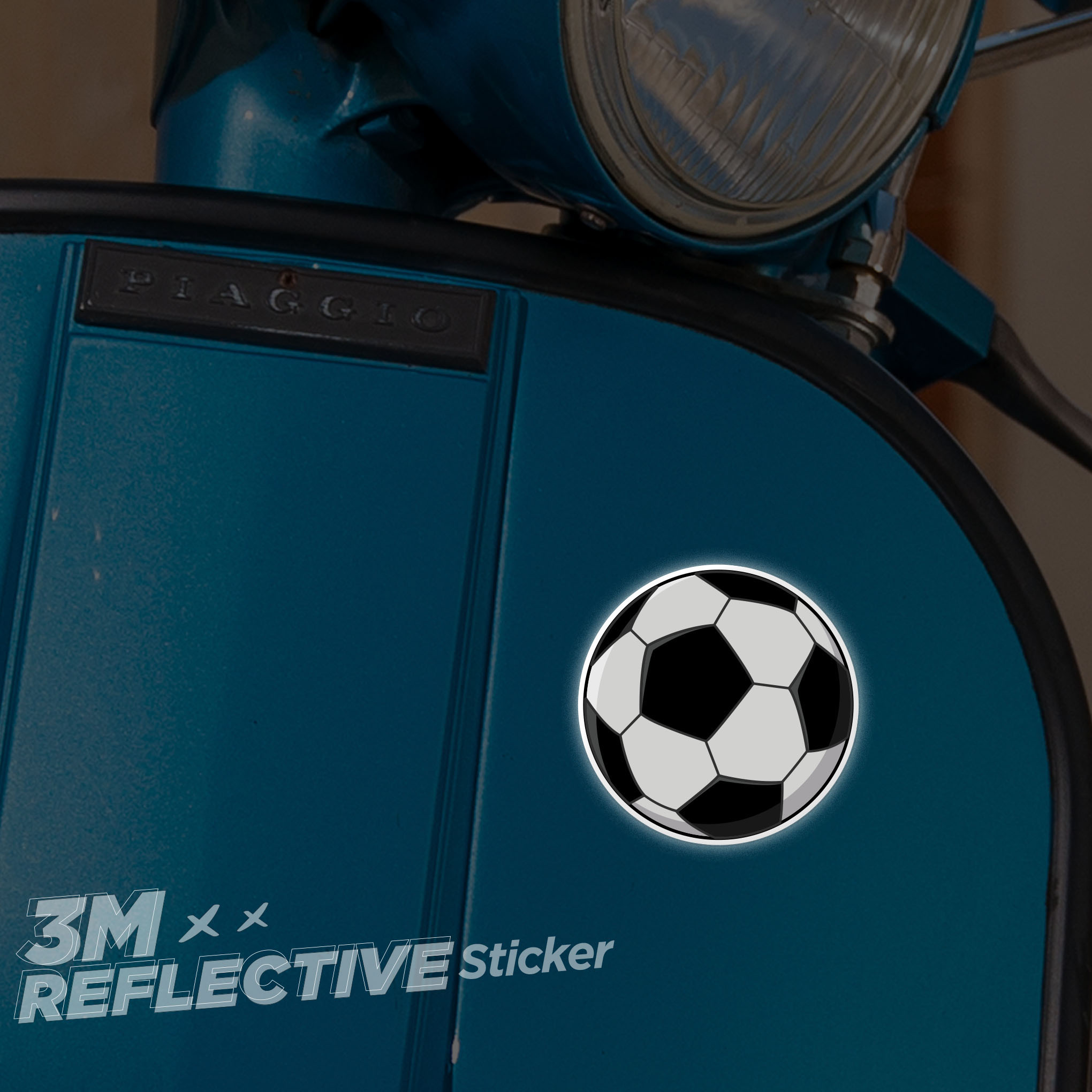SOCCER BALL 3M - Reflective Sticker Die-cut Hình dán phản quang thương hiệu STICKER FACTORY