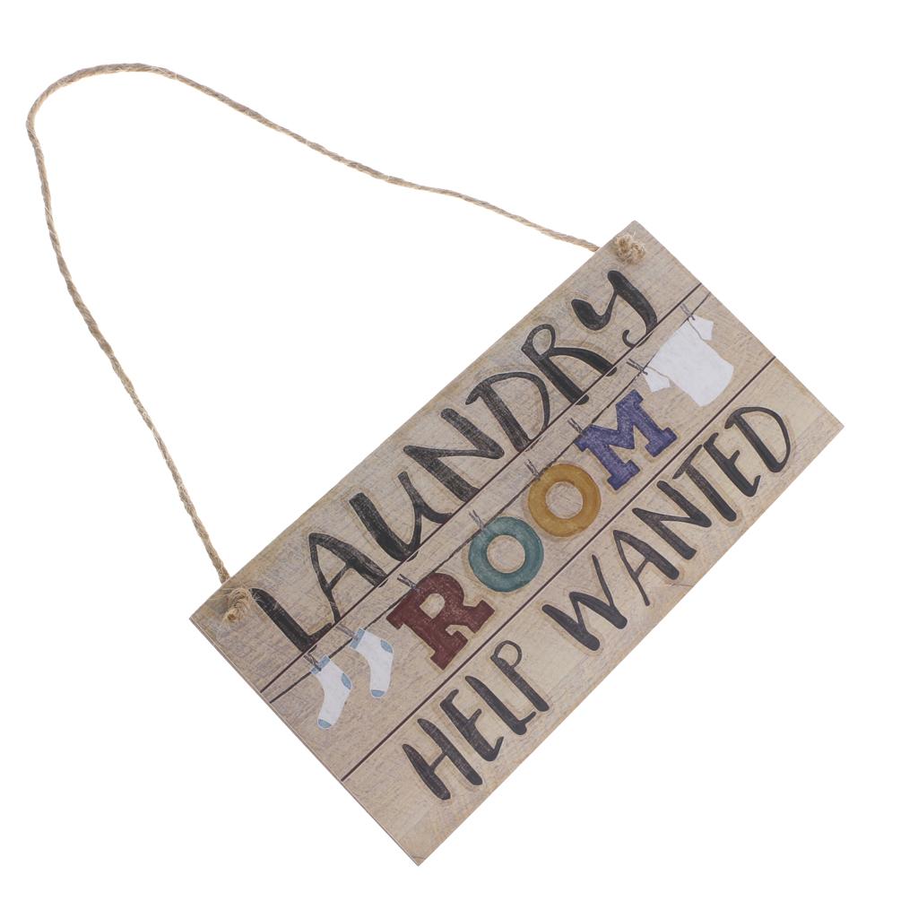 Vintage Wooden Hanging Sign Plaque Home Wall Decor- LAUNDRY ROOM