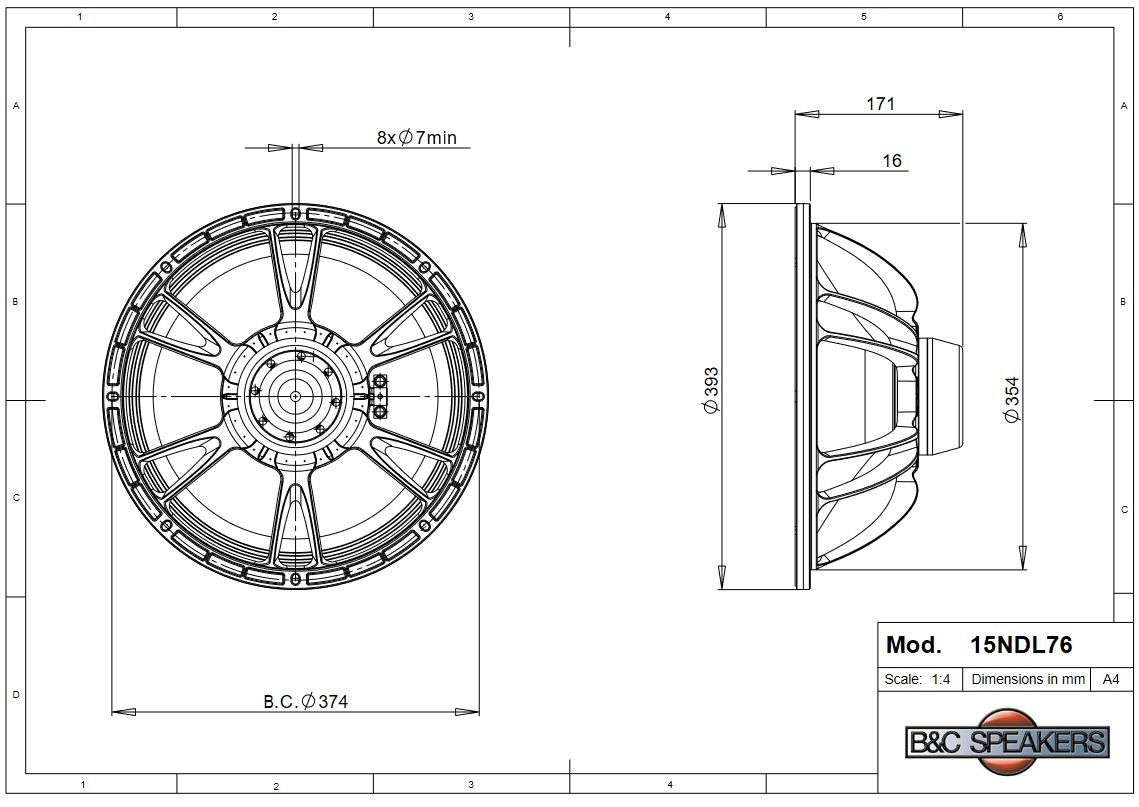 Loa Rời 4 tấc từ NEO B&C SPEAKERS- Italia 15NDL76  – Hàng Chính Hãng