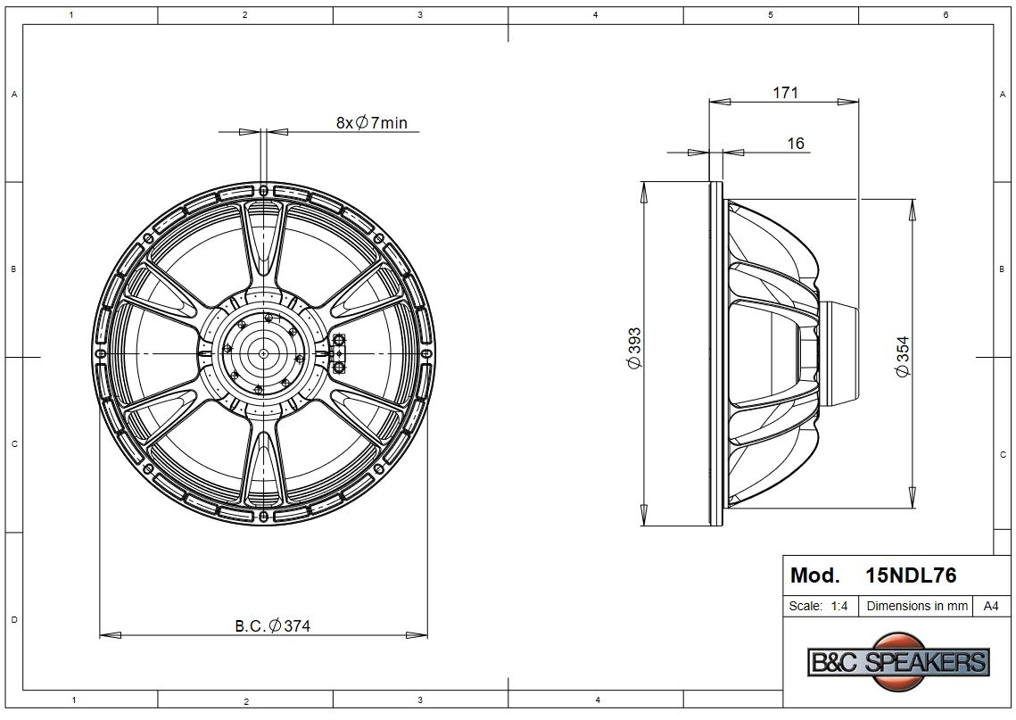 Loa Rời 4 tấc từ NEO B&amp;C SPEAKERS- Italia 15NDL76 (1 cái) – Hàng Chính Hãng