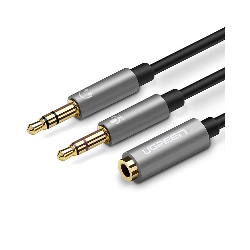 Cáp Audio 3,5mm âm ra 2 đầu 3,5mm 1 Mic 1 loa Ugreen 20899 mạ vàng cao cấp - Hàng chính hãng