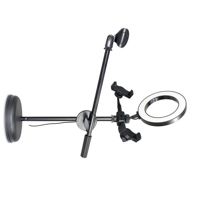 Ưu đãi đặc biệt camera kép điện thoại di động khung phát sóng trực tiếp lấp đầy ánh sáng micrô máy tính để bàn mỏ neo kệ micrô nâng thẳng đứng đa năng