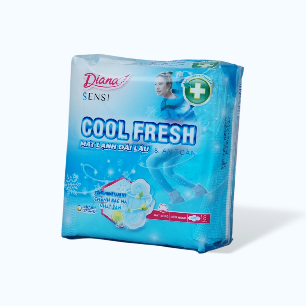Băng vệ sinh siêu mỏng cánh mát lạnh Diana Sensi Cool Fresh (8 miếng/gói)