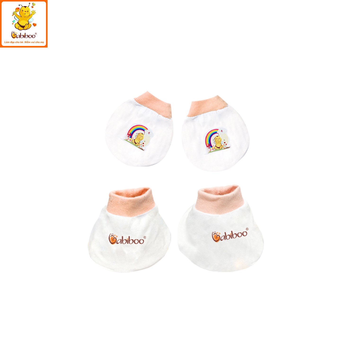 Bộ bao tay bao chân sơ sinh 100% cotton xinh xắn cho bé