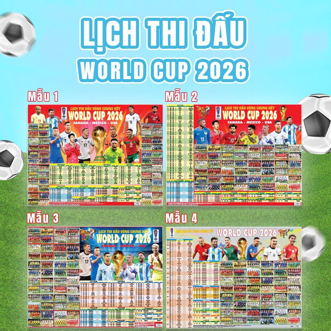 Sách - [Tặng Kèm Ống] Poster Lịch Thi Đấu Vòng Chung Kết World Cup 2026 - 65 x 86 cm