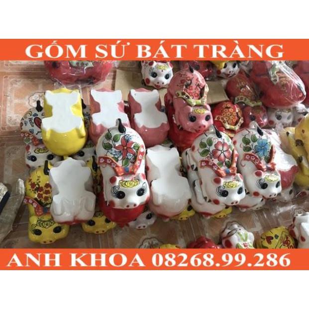 Heo đất tiết kiệm dáng cánh tiên Bát Tràng - Gốm sứ Bát Tràng Anh Khoa