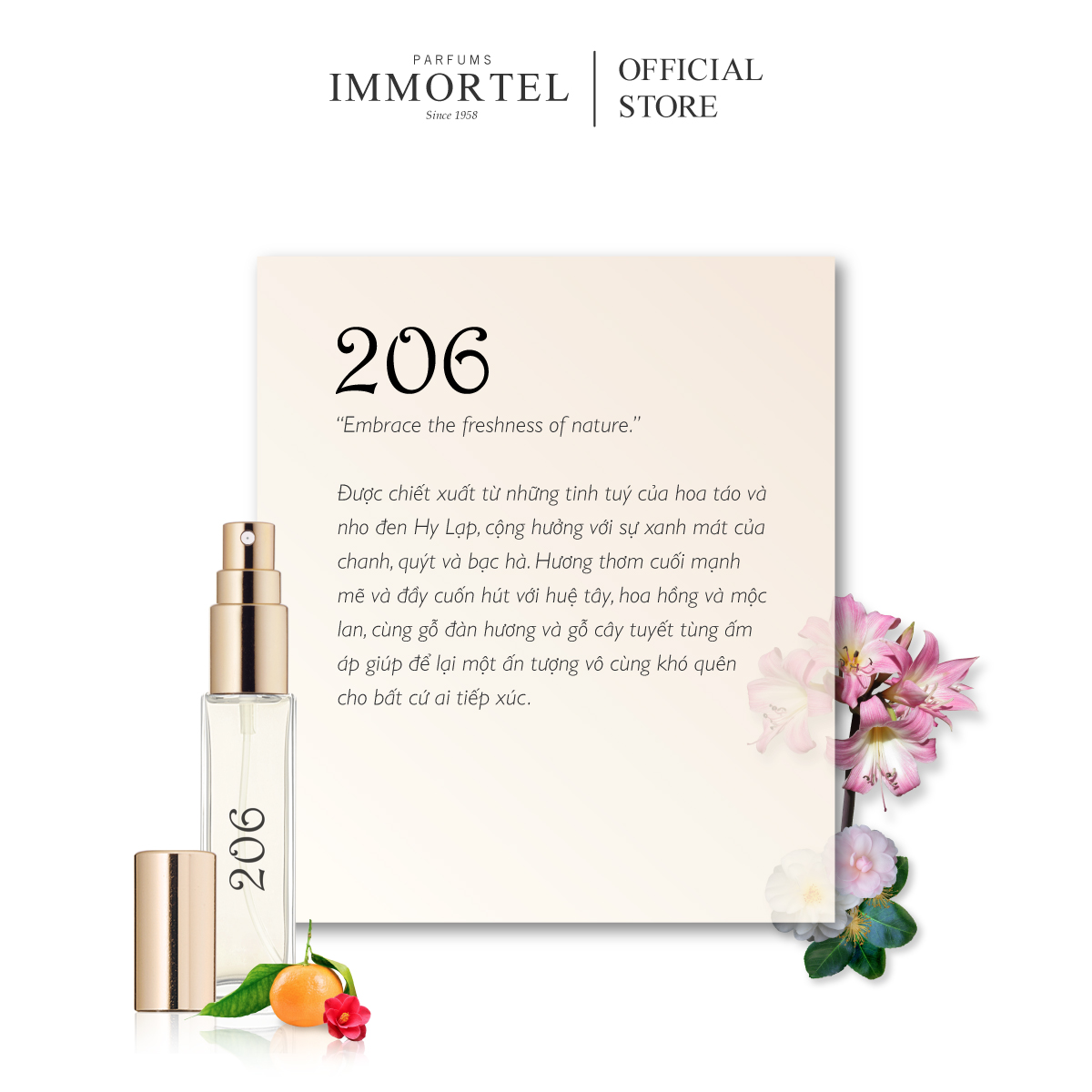 Nước hoa nữ IMMORTEL 206 - 8mL EDP Chính hãng Pháp