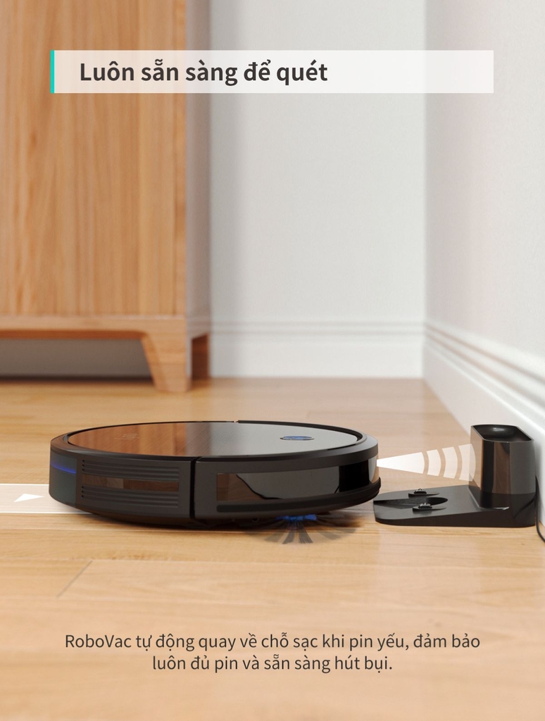 Robot hút bụi EUFY RoboVac 11S - T2108 hút bụi tự động - Bảo hành 12 tháng - Hãng phân phối chính thức