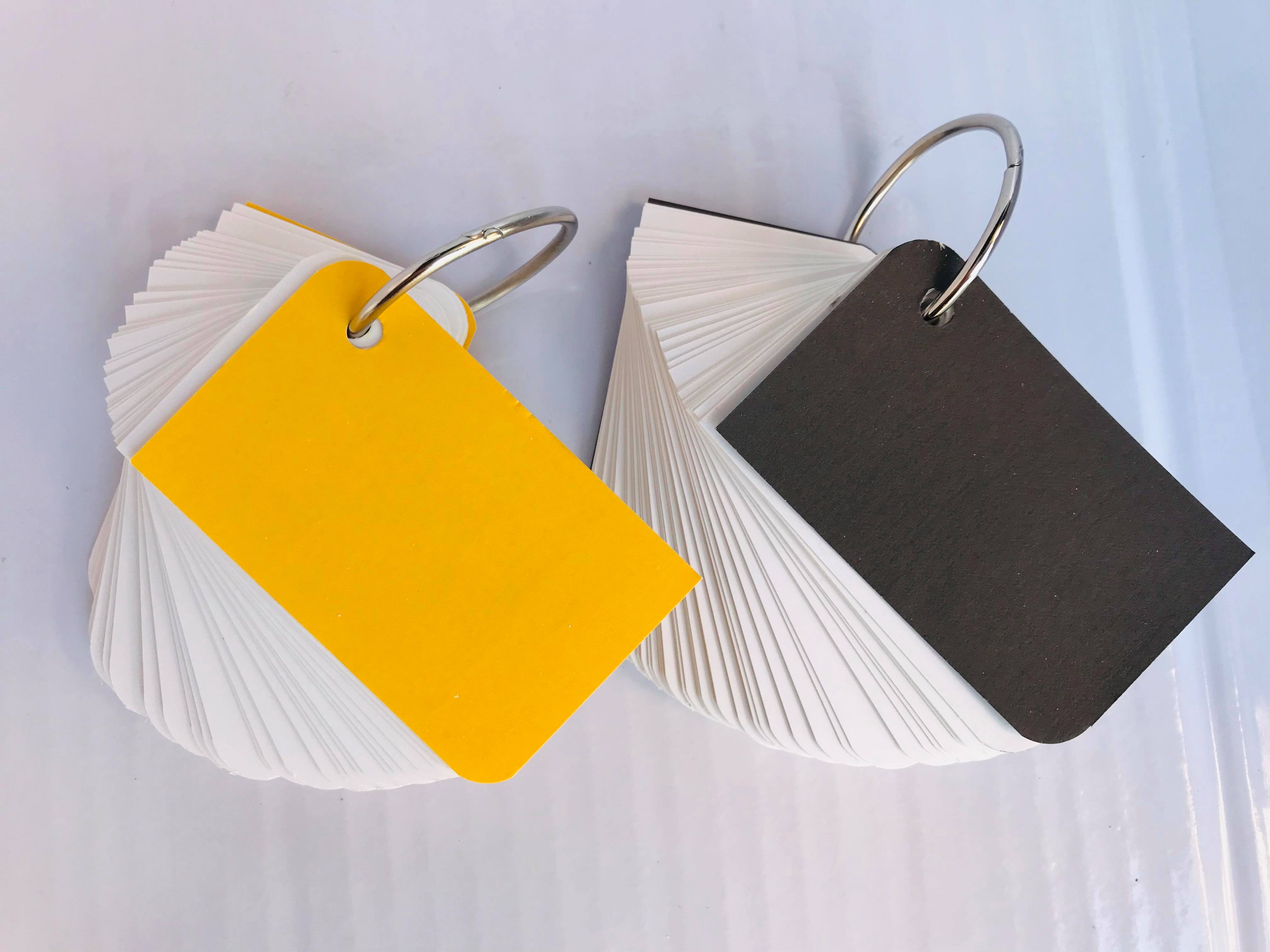 COMBO 2 tập flashcard trắng chiếc lá siêu dễ thương. Flashcard thẻ học từ vựng tiếng anh nhật hàn trung cao cấp | Bộ thẻ học tiếng nước ngoài tặng kèm khoen