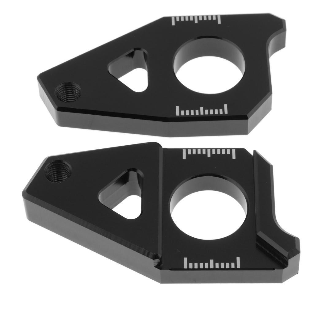 Motorcycle Rear Axle Chain Adjuster For YAMAHATMAX530    Black