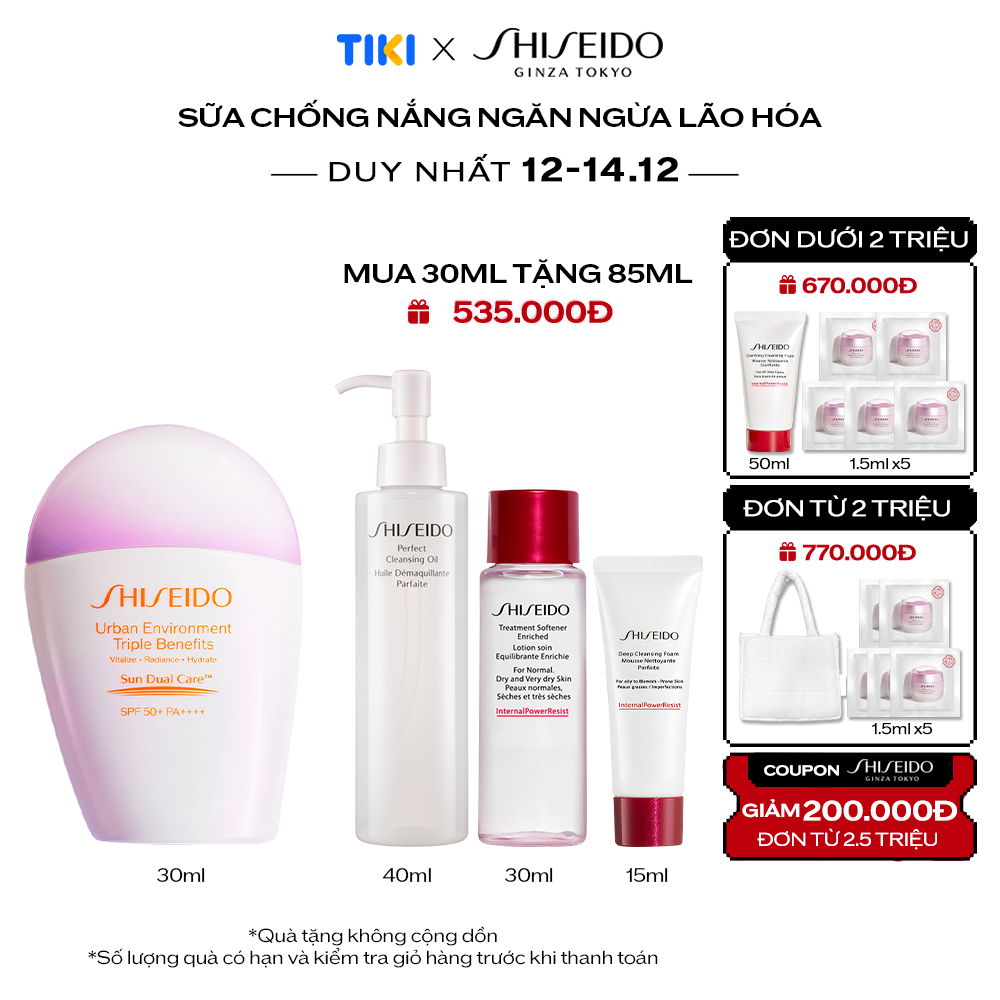 Sữa Chống Nắng Dưỡng Da Shiseido Urban Environment Triple Beauty Suncare EmulsionSPF50+ PA++++ 30ml