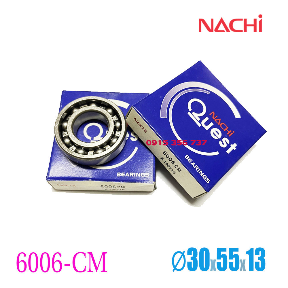 Vòng Bi NACHI 6006-2NSECM, 6006CM, 6006ZZ Ø35x55x13mm - Bearing NACHI 6006 vòng bi oto xe máy