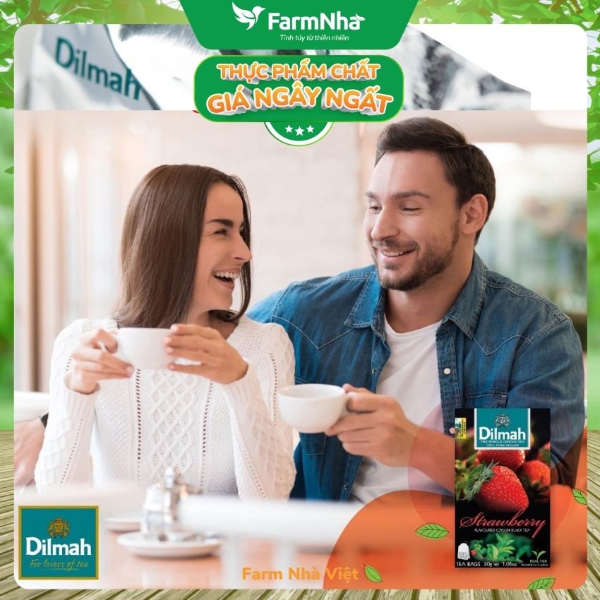 Trà Dilmah Strawberry túi lọc 30g 20 túi x 1.5g - Tinh hoa trà Sri Lanka