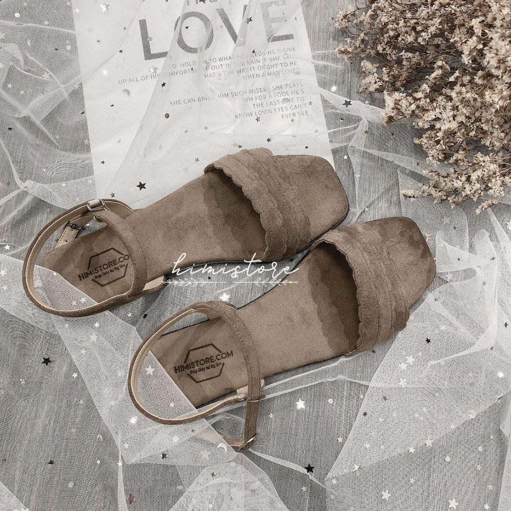 GIÀY SANDAL NỮ BIG SIZE ĐẾ BỆT QUAI NGANG THỜI TRANG HIMI180  HIMISTORE