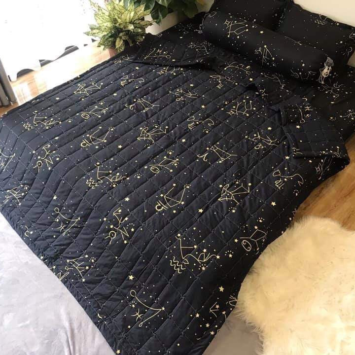 Trọn Bộ Chăn Ga Gối Cottong Poly Hè Thu 5 Món Cung Hoàng Đạo