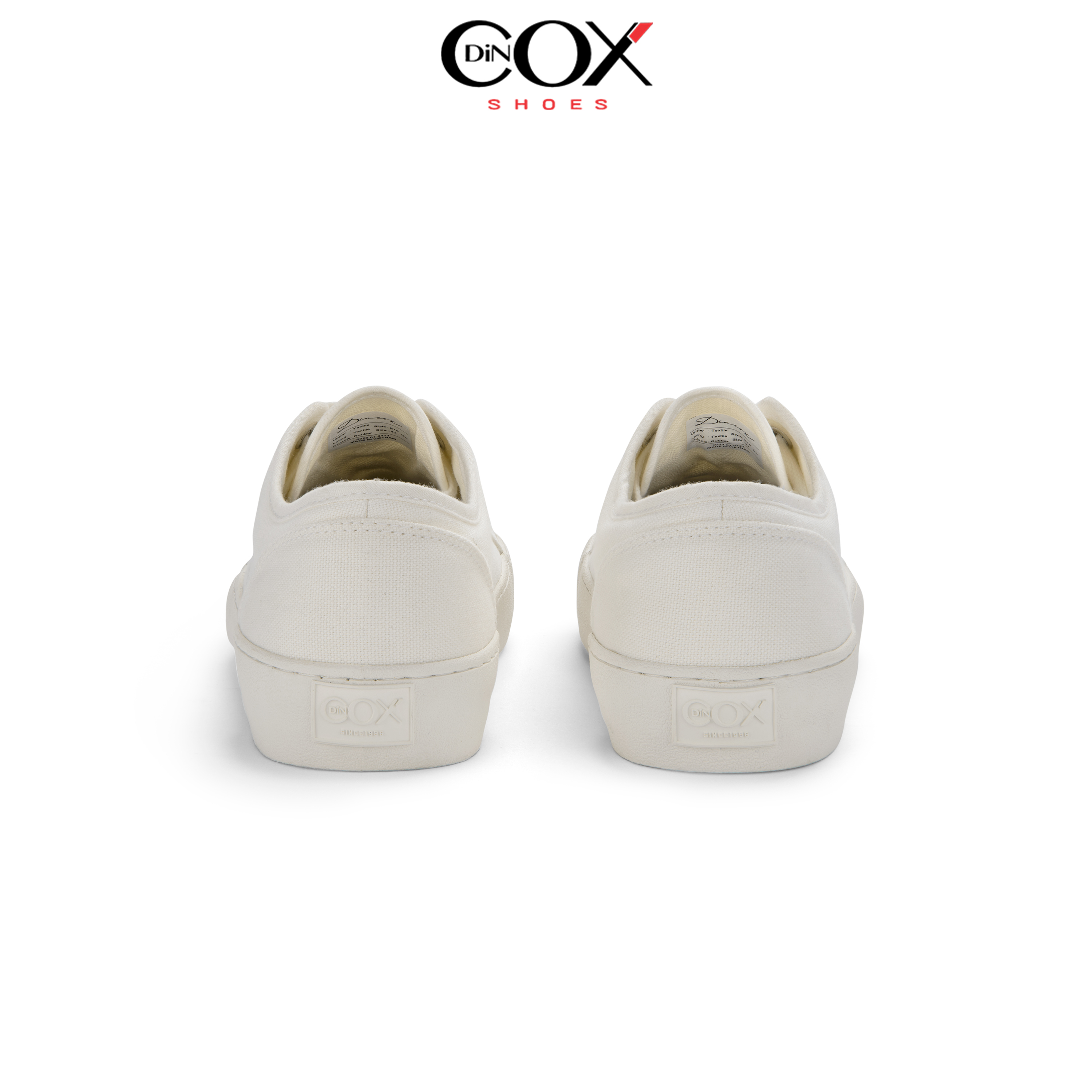 Giày Sneaker Vải Canvas Nam Nữ E18 White Dincox Shoes Sang Trọng