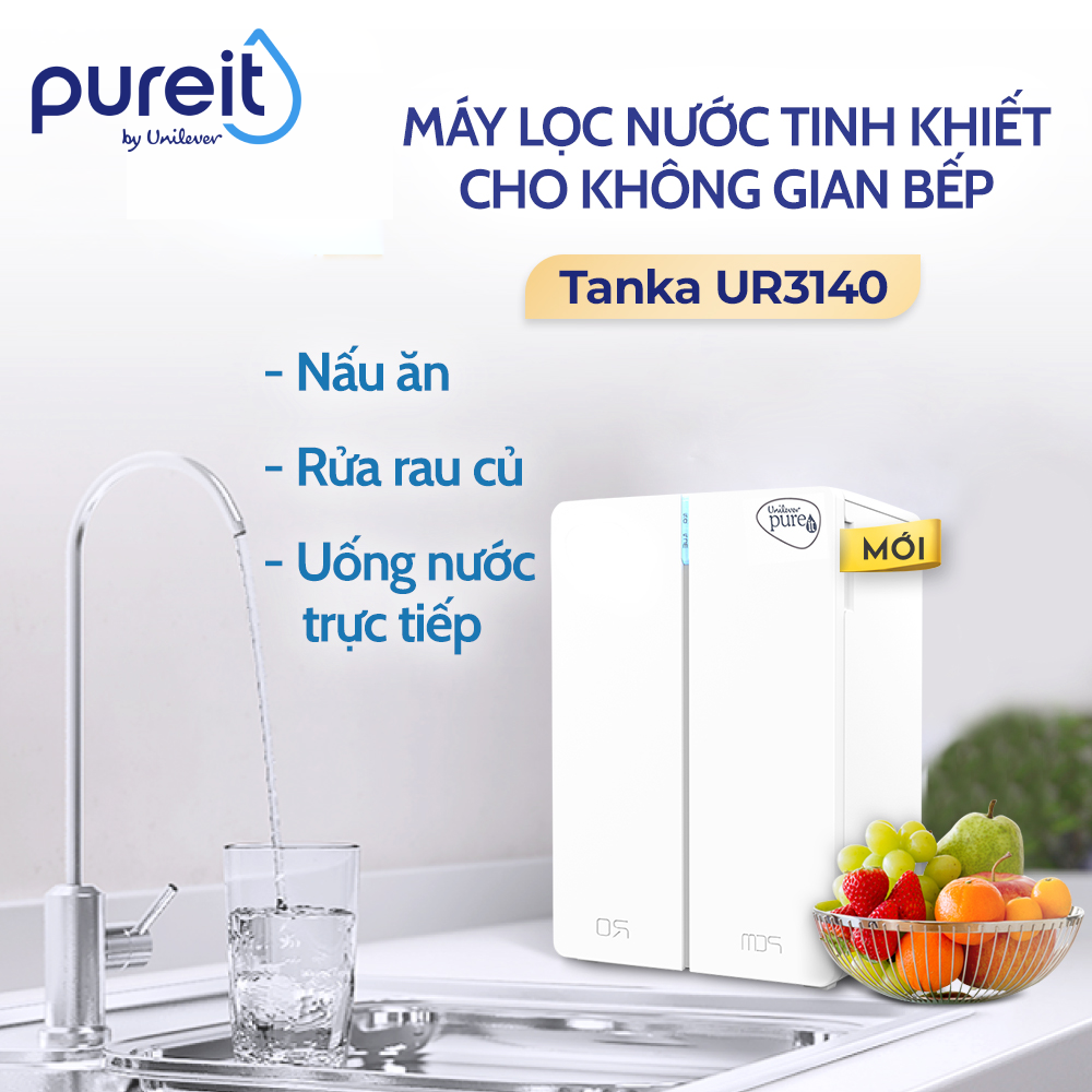 Máy lọc nước Pureit Tanka Âm tủ bếp với Công suất RO 5,000L , Hàng chính hãng