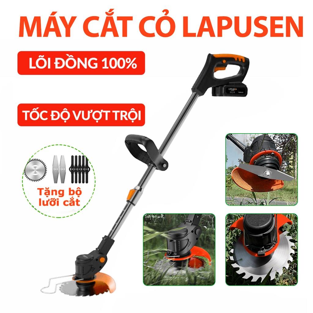 Máy cắt cỏ, tỉa cành cầm tay bằng pin LAPUSEN, pin khủng 15000mah, động cơ mạnh 1800w