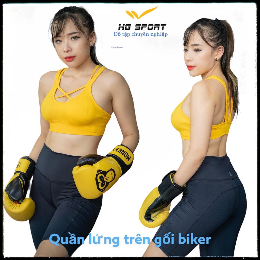 Quần Tập Gym Nữ, Yoga, Thể Dục Thể Thao Ngắn Biker, Quần Lửng Lưng Cao, túi cạnh từ 45 - 76 kg QN302