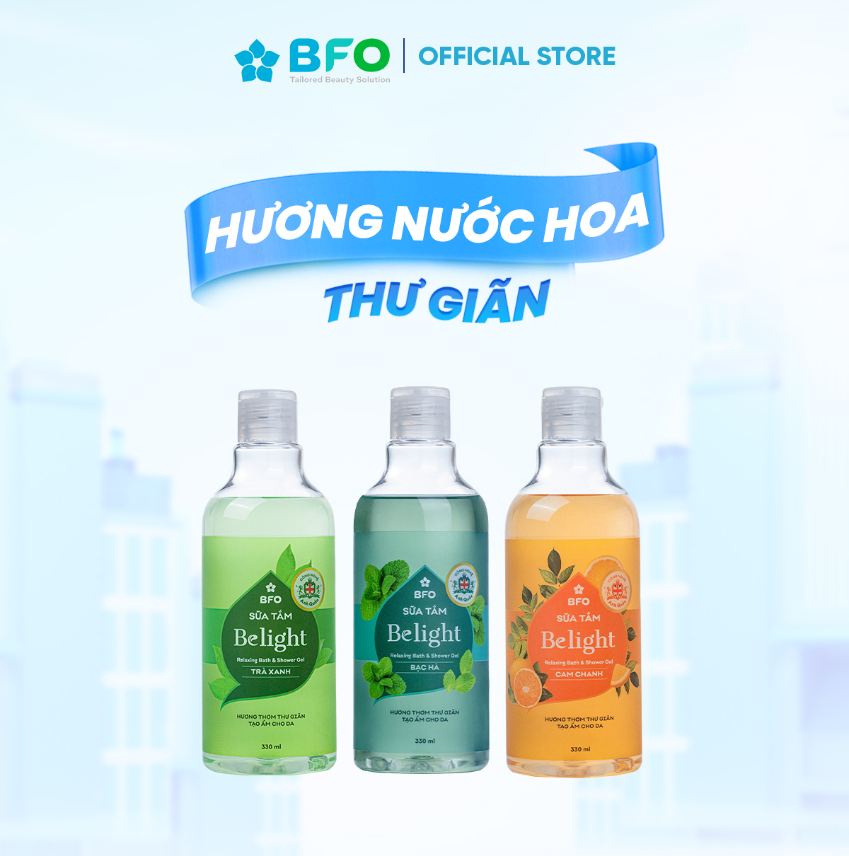 Sữa Tắm Tinh Dầu Thư Giãn Thiên Nhiên Belight Giúp Da Mềm Mại Ngừa Mụn Lưu Hương Suốt Ngày Dài Dung Tích 330ml