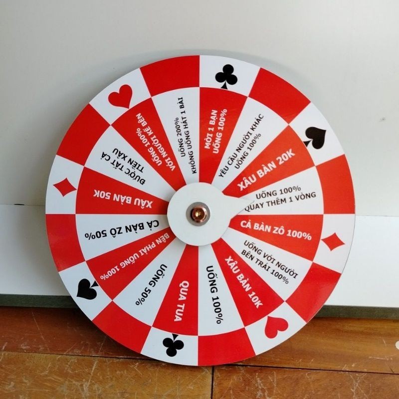 Vòng quay Lucky ( Ăn nhậu Đỏ Trắng - 16 ô - Đường kính 25cm x cao 6cm)