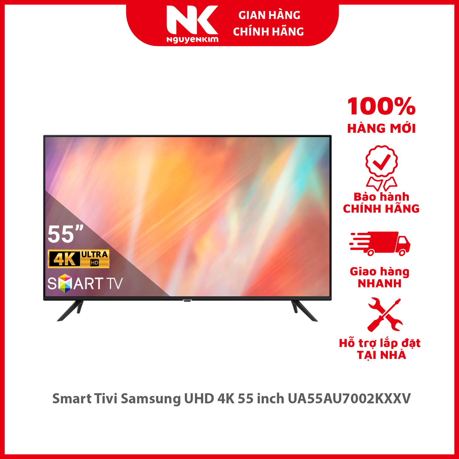 Smart Tivi Samsung Crystal UHD 4K 55 inch UA55AU7002KXXV - Hàng chính hãng