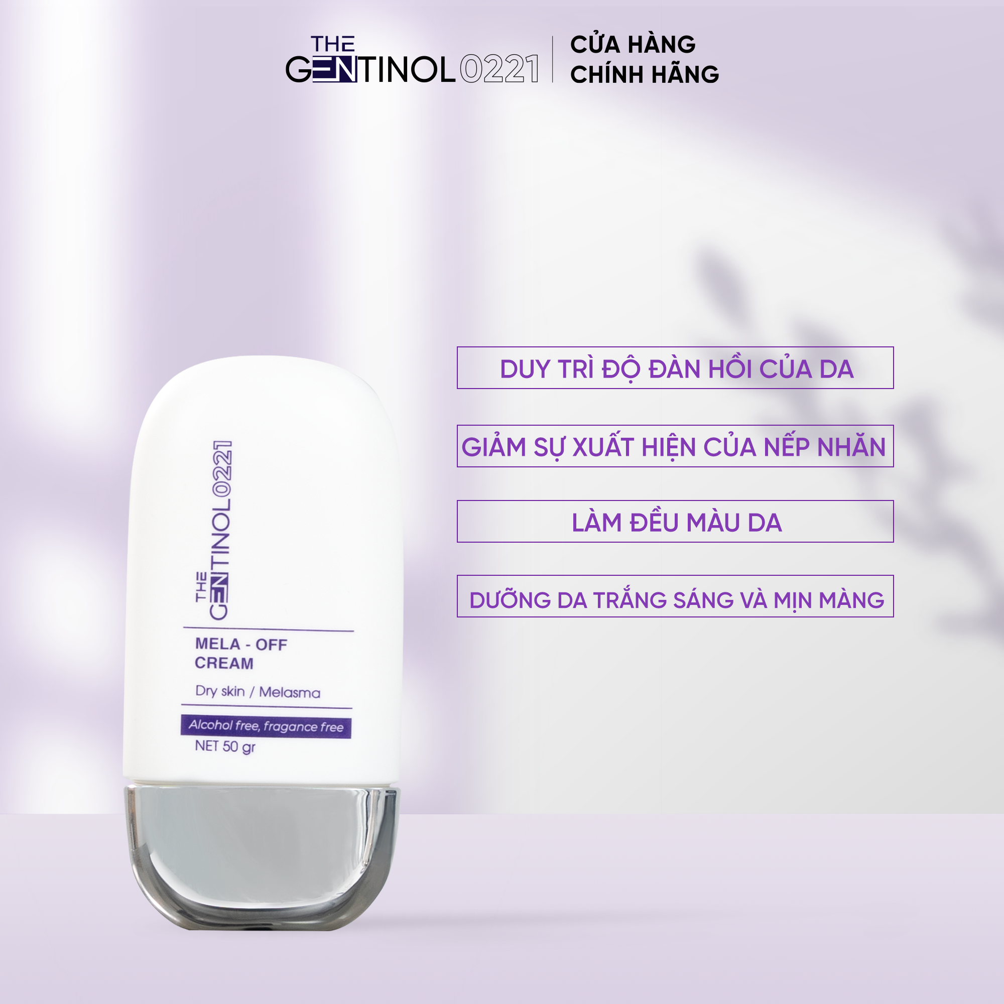 Kem Mela Off tái sinh tế bào, khôi phục sự cân bằng da The Gentinol 0221 50g
