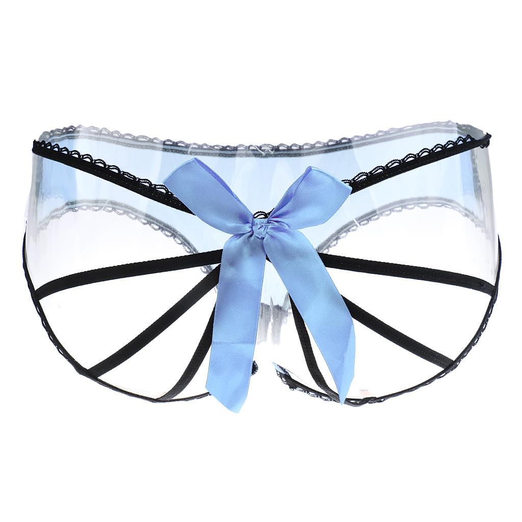 Women Thongs G-string Panties T-Back Open Knickers Lingerie Underwear - Blue Pink Red Purple Brown