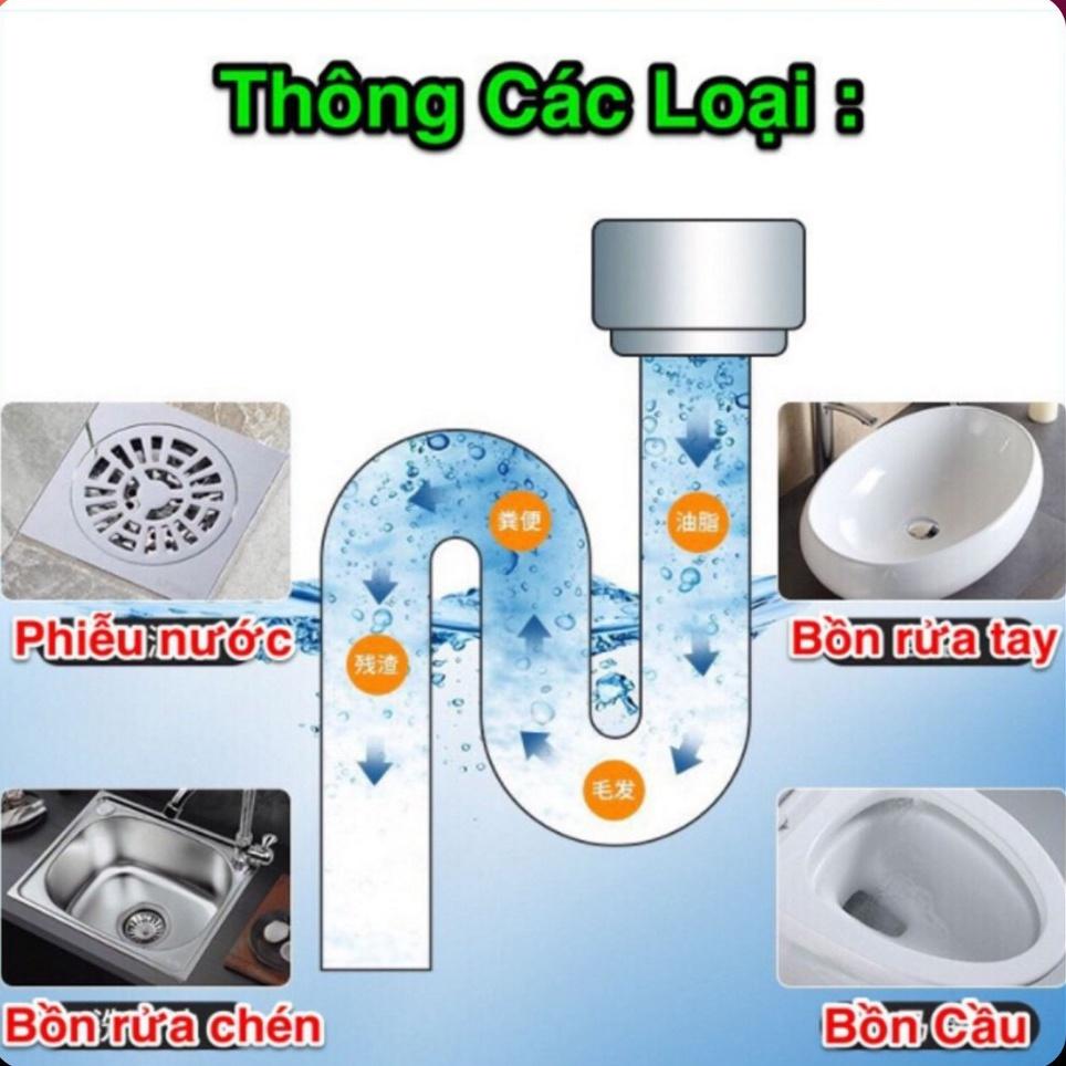 Bột thông cống Cực mạnh hàn Quốc sử lý tắc ngẽn bồn rửa bát và bồn cầu hiệu quả hộp màu xanh