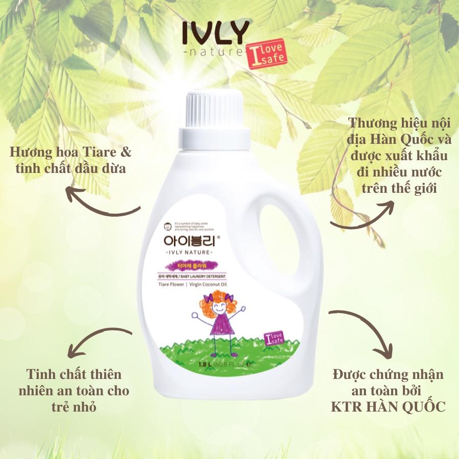 Nước giặt quần áo IVLY NATURE hương hoa Tiare dung tích 1800ml nhập khẩu Hàn Quốc ivly005