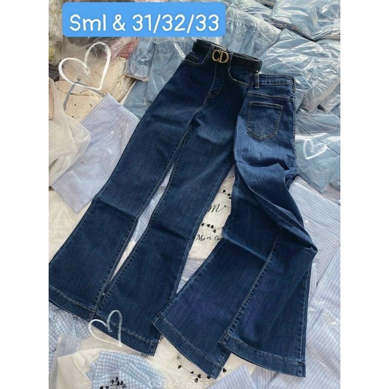 HOT.QUẦN LOE DÁNG DÀI XANH jeans Size ĐẠI LAI CUỐN- Nguyễn Na shop chụp