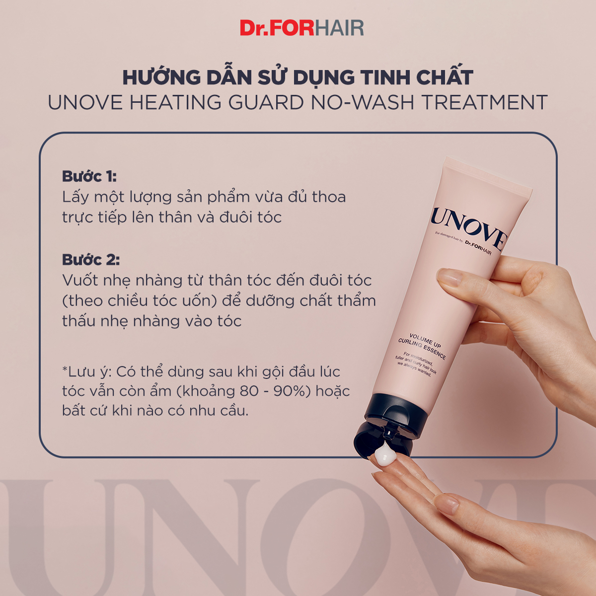Tinh chất phục hồi chăm sóc uốn tóc tăng độ dày và bồng bềnh cho tóc Dr.FORHAIR UNOVE Volume Up Curling Essence 147ml