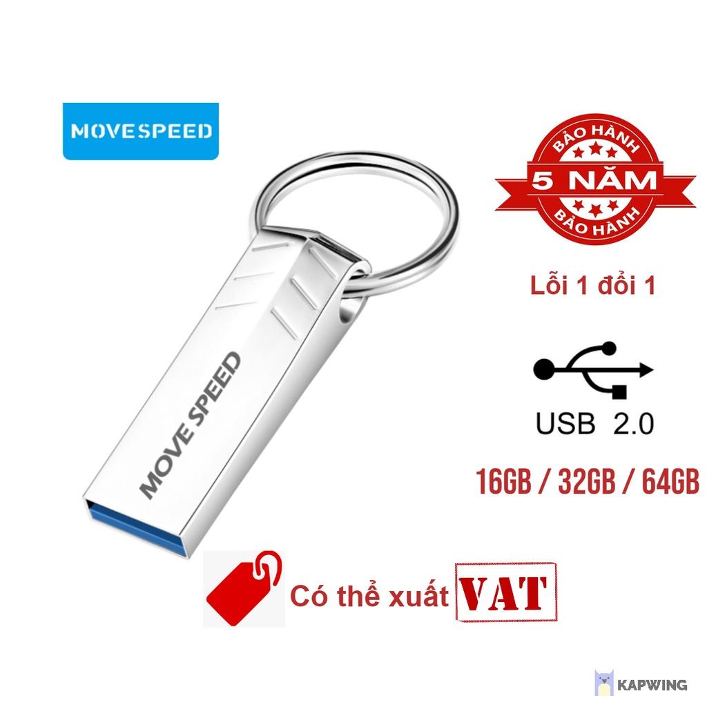 Usb 2.0 Move Speed 128GB/64GB/32GB siêu nhỏ vỏ kim loại - thẻ USB 2.0, tốc độ 30MB/s chống nước, bảo hành 5 năm - hàng chính hãng