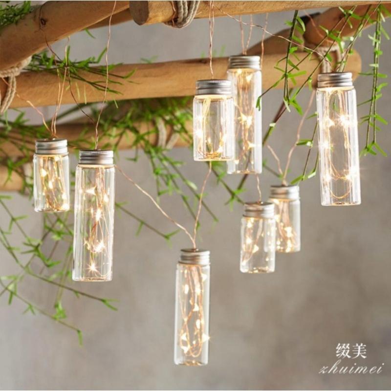 Dây đèn led trang trí phòng ngủ gương dùng pin ngoài sinh nhật trời bể cáfairylight đom đóm có sẵn pin dài 1m-2m-3,5m