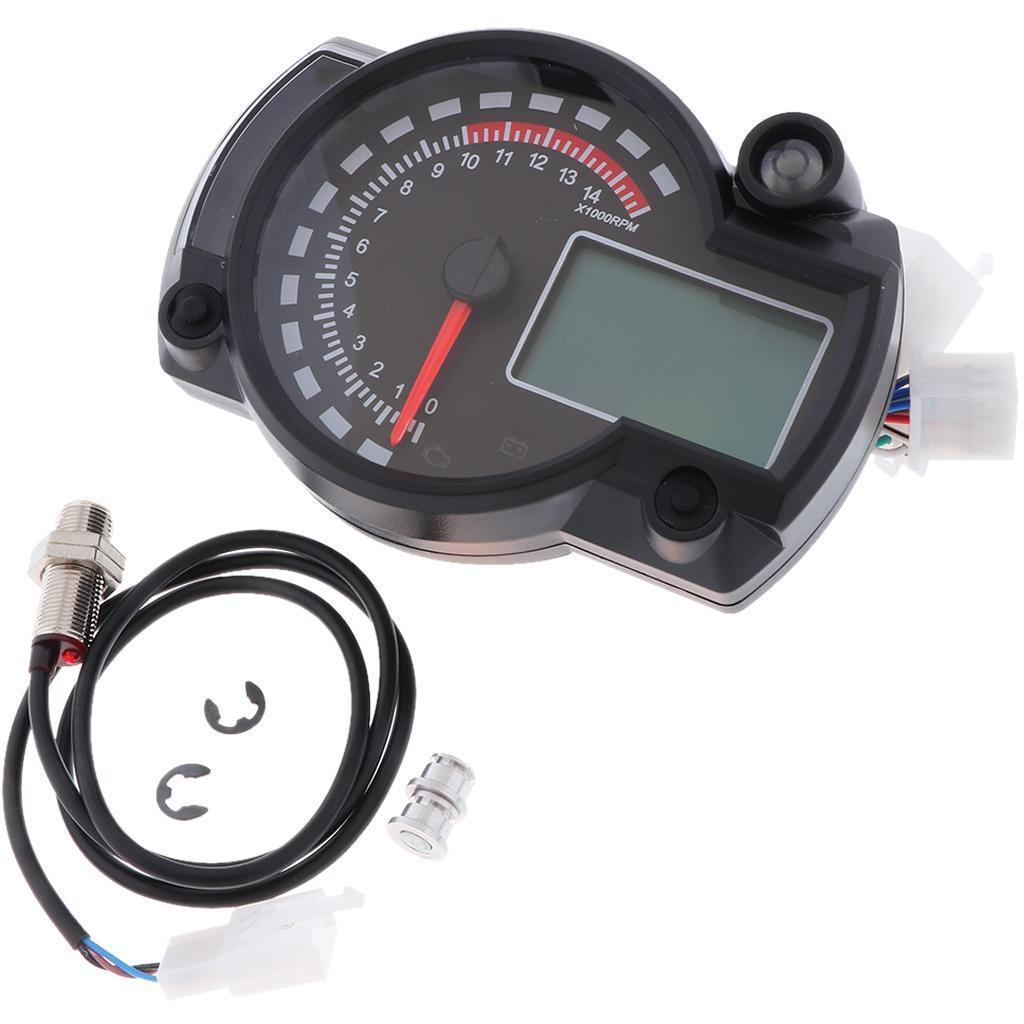 Universal Motorcycle 12V Tachometer Digital LCD Gauge
