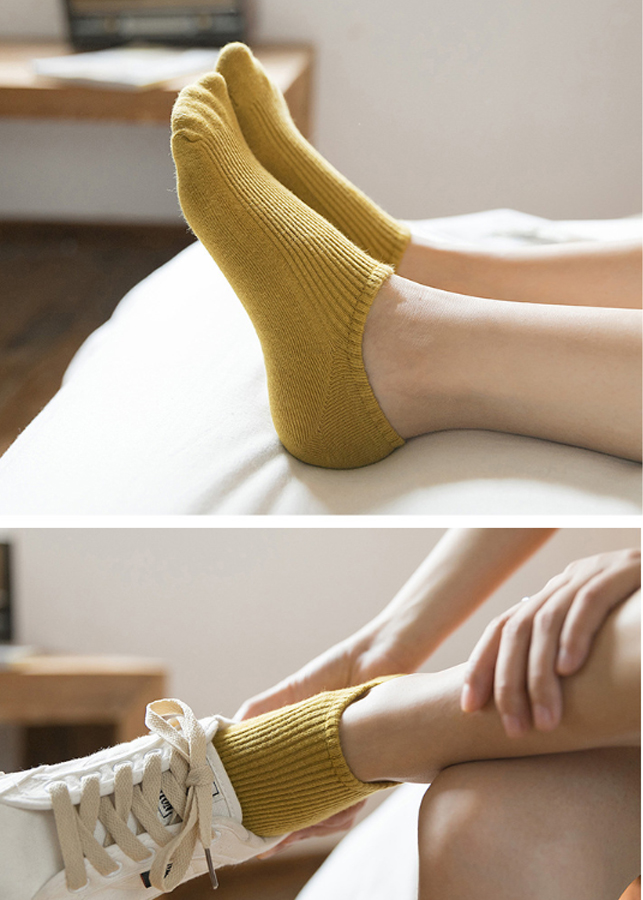 Combo 05 Đôi Tất Nữ Cổ Ngắn Chống Hôi Chân TV.NB5301 I Phong Cách Nhật Bản