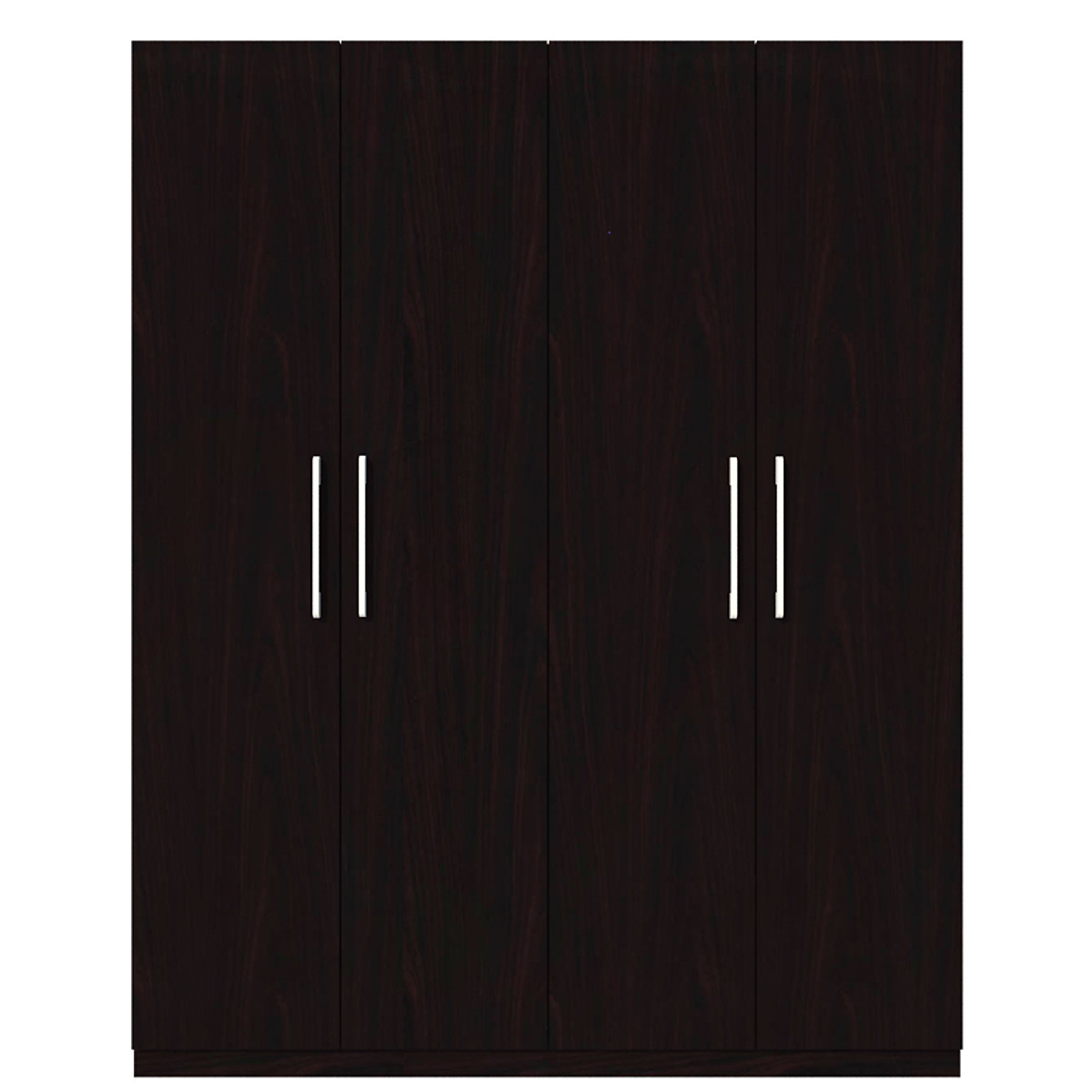 Tủ quần áo gỗ MDF Tundo 4 cánh 2 ngăn treo màu nâu đậm 180 x 55 x 220cm