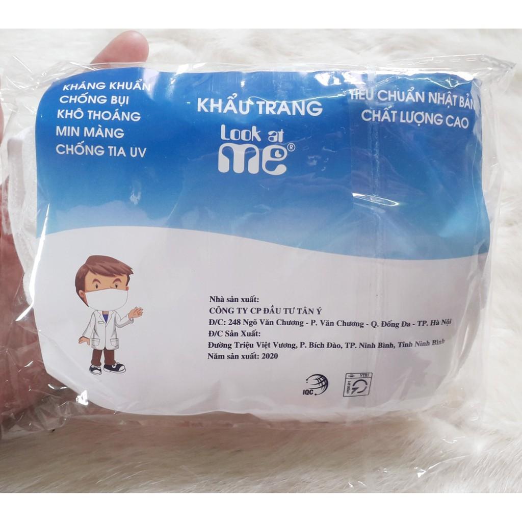 (Bán lẻ 1 cái) Khẩu trang Look At Me vải cotton dệt kim chống bụi kháng khuẩn (Hàng Việt Nam)