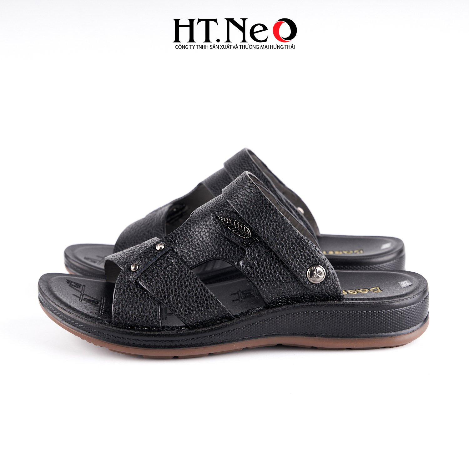 Sandal nam HT.NEO 100% da bò mềm mại, đế cao su nguyên khối, khâu may chân quai siêu chắc chắn SD155