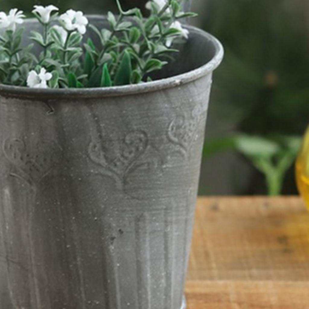 Flower Pot Succulent Bonsai Planter Metal Plant Bucket For Home Garden Yards