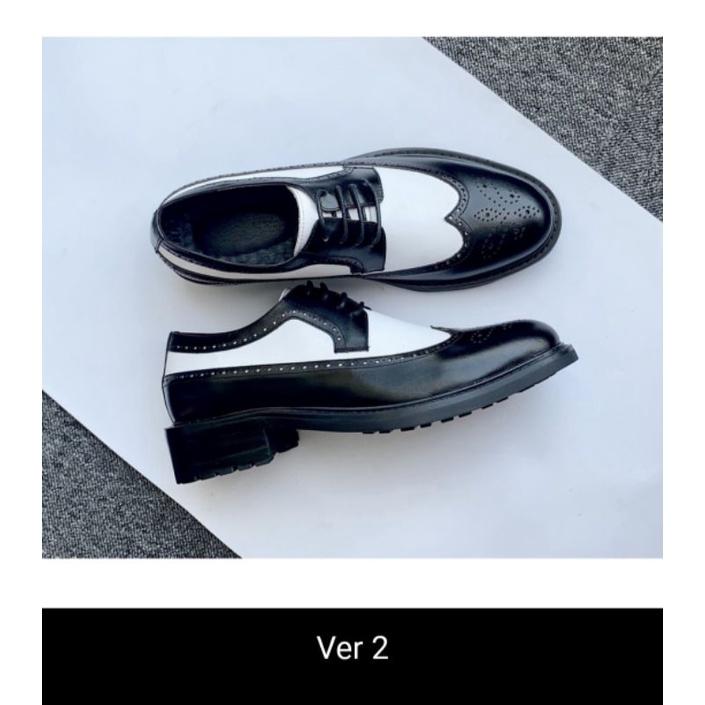 Giày nam buộc dây black white
