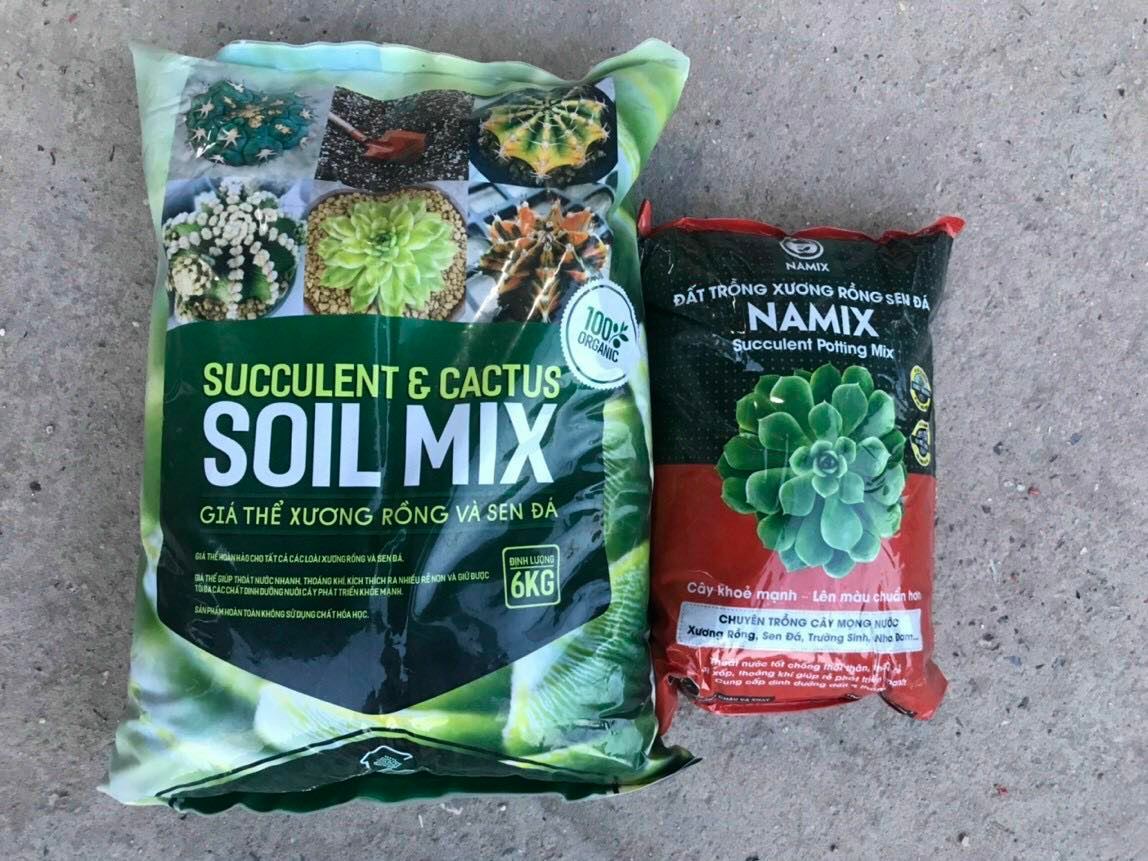 Giá thể Soil Mix đất trồng Sen đá, Xương rồng trộn sẵn túi 1kg