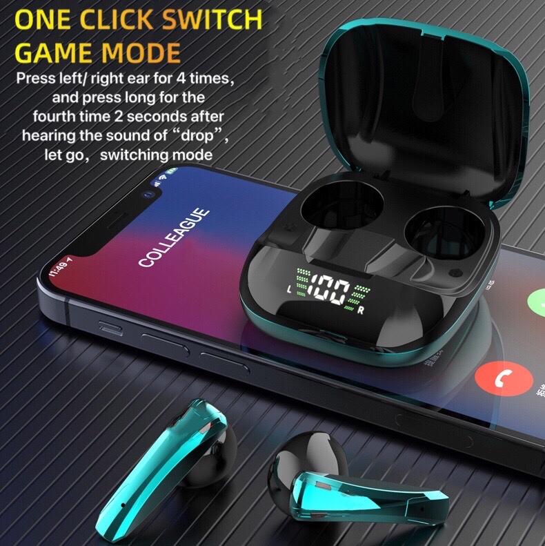 TWS Fone Bluetooth 5.0-Tương Thích Tai Nghe Âm Thanh Nổi Trò Chơi Thể Thao Chống Thấm Nước Auriculares Không Dây Tai Nghe Có Mic Dành Cho Điện Thoại